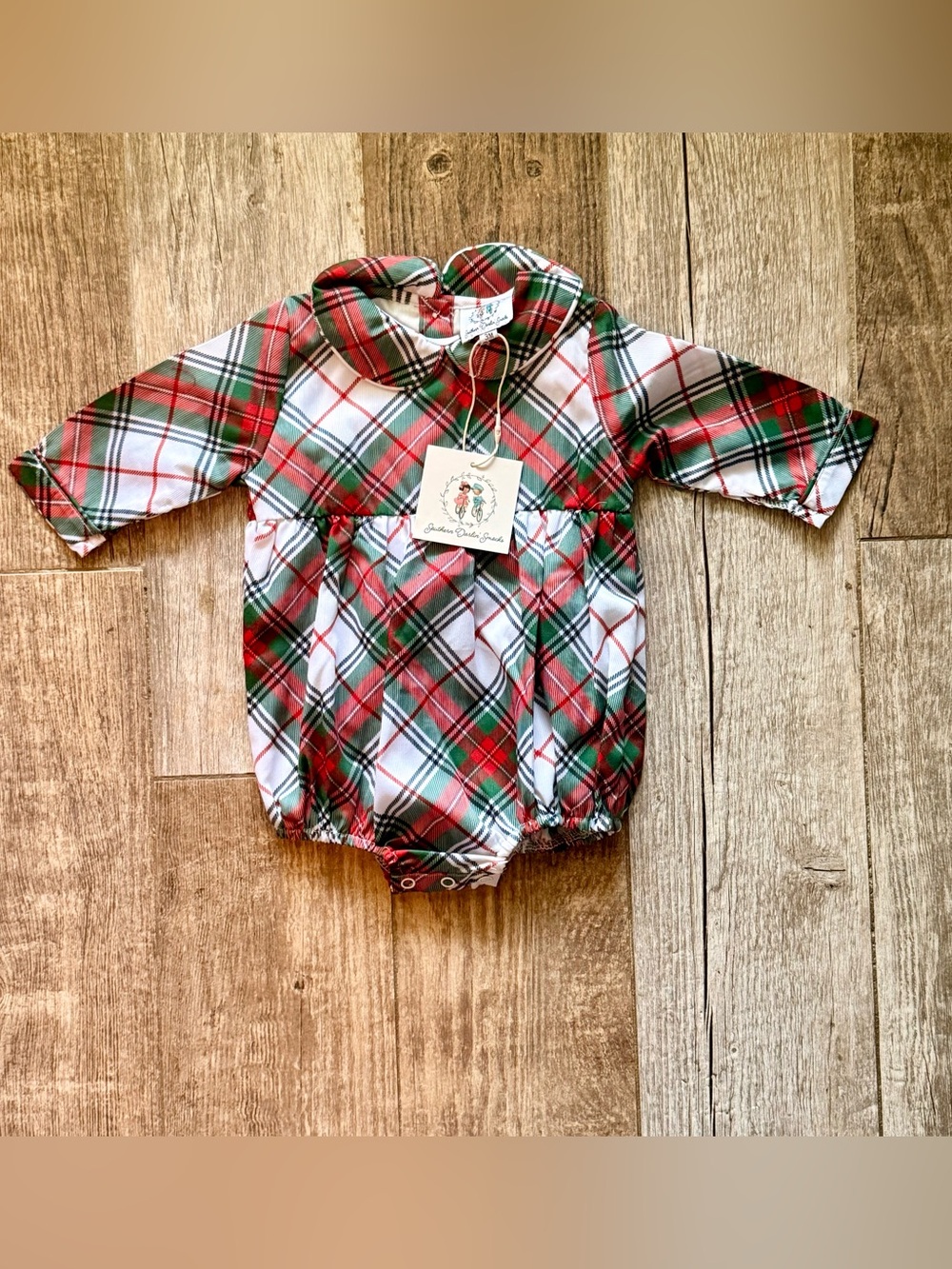 NEW Southern Darlin’ Smocks 3 m plaid bubble romper